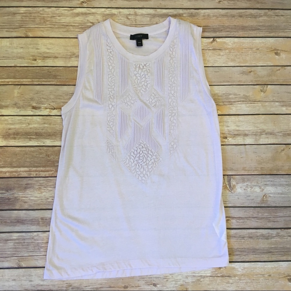 🎈J. Crew Lilic Lace Applique tank top, Size XXS